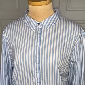 Blue and White Striped Women’s Shirt Size EU 46 US 14, Casual